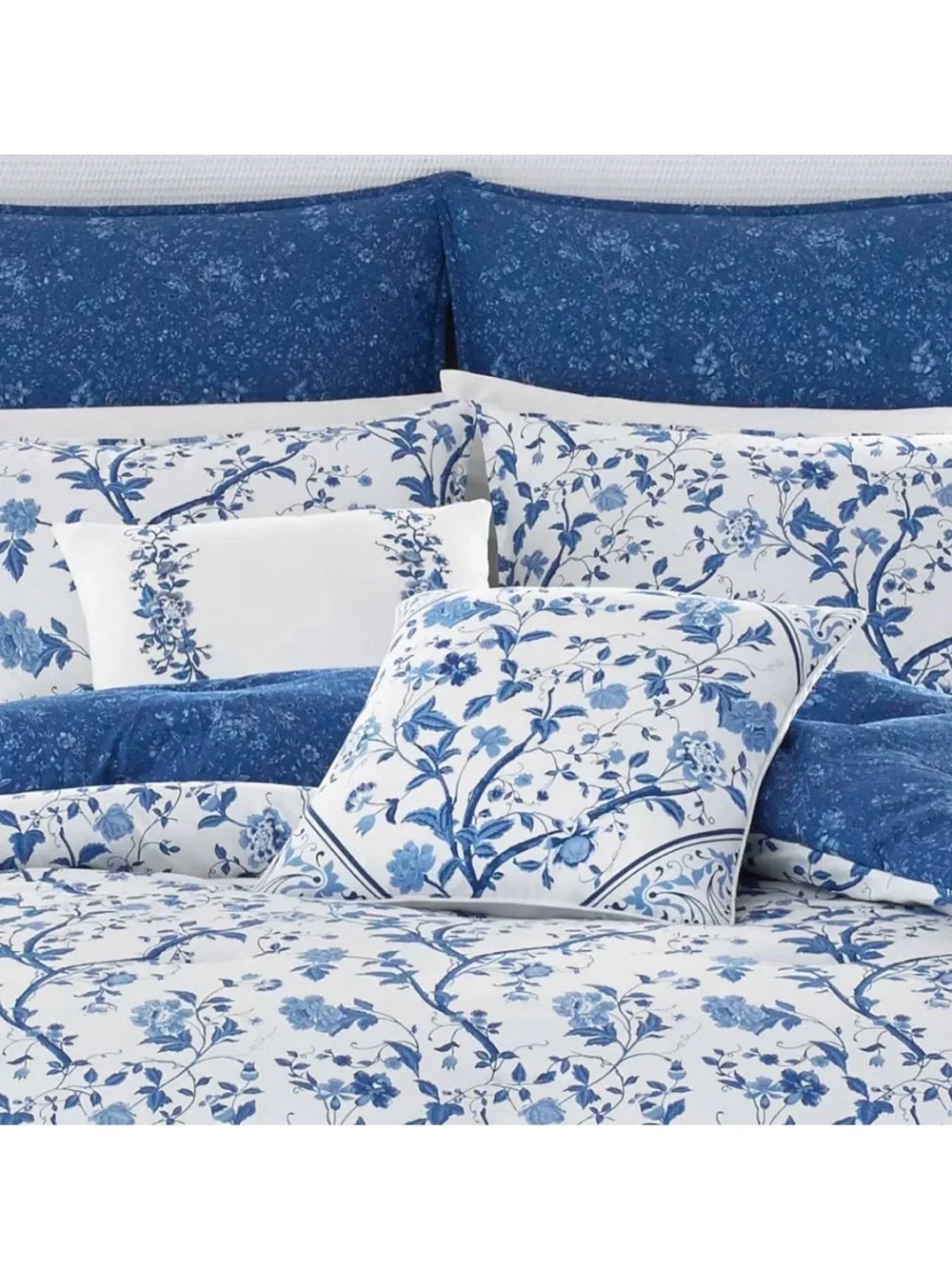 ELEGANT Elise Reversible TWIN Duvet Set Blue - Laura Ashley 2 PC